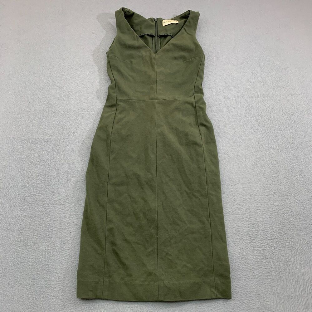 MM Lafleur Women 2 Rachel Dress Ponte Green Sleeveless Stretch Sheath Office